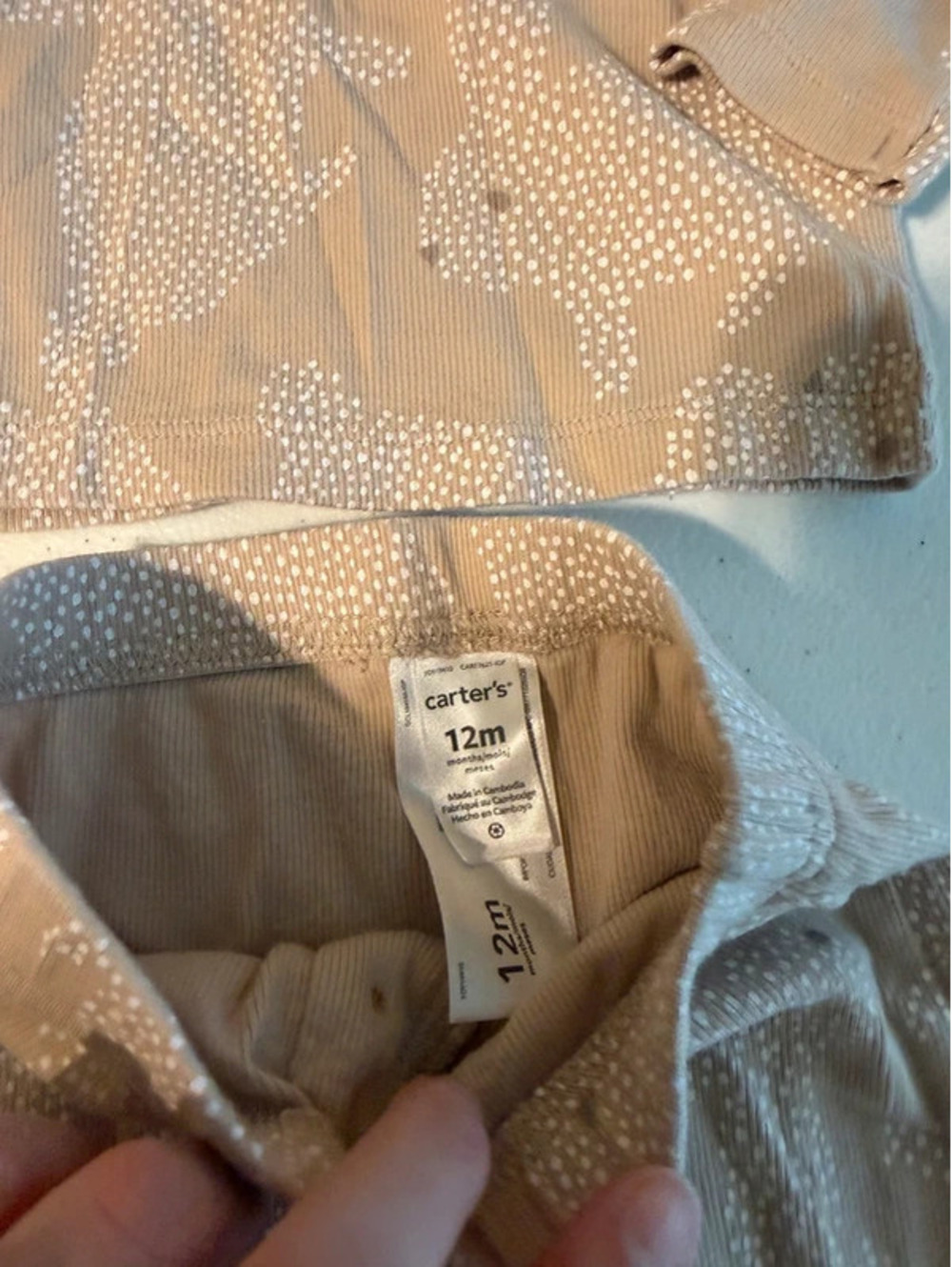 Carter's 12M Ribbed Bunny Pajama Set - Picture 3 of 4